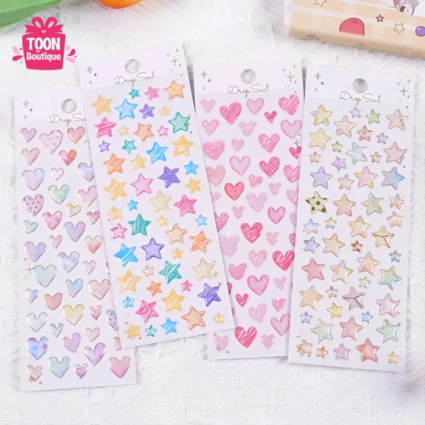Adorable 3D Water Droplet Stickers