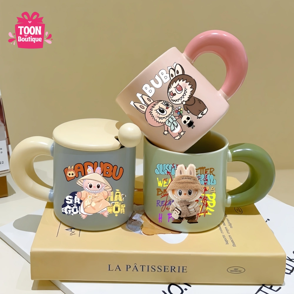 Labubu Ceramic Mug with Lid 480ml